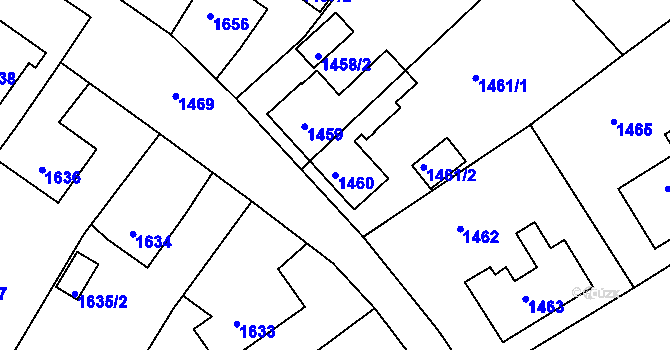 Parcela st. 1460 v KÚ Sokolov, Katastrální mapa