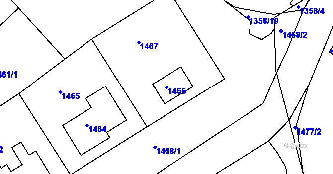Parcela st. 1466 v KÚ Sokolov, Katastrální mapa
