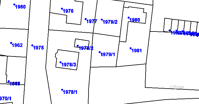Parcela st. 1979/1 v KÚ Sokolov, Katastrální mapa