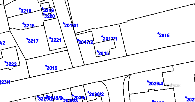 Parcela st. 2016 v KÚ Sokolov, Katastrální mapa