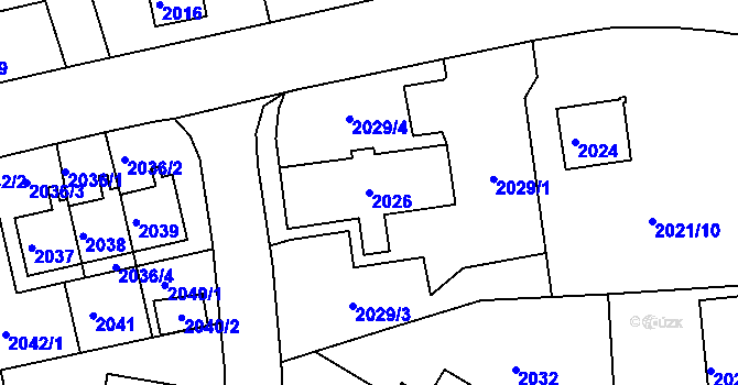 Parcela st. 2026 v KÚ Sokolov, Katastrální mapa