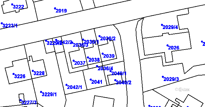 Parcela st. 2039 v KÚ Sokolov, Katastrální mapa