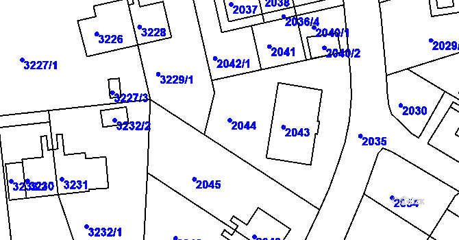 Parcela st. 2044 v KÚ Sokolov, Katastrální mapa