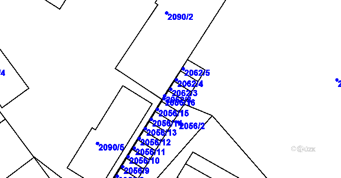 Parcela st. 2062/3 v KÚ Sokolov, Katastrální mapa