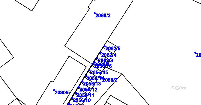 Parcela st. 2062/4 v KÚ Sokolov, Katastrální mapa