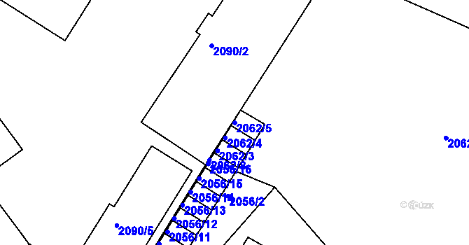 Parcela st. 2062/5 v KÚ Sokolov, Katastrální mapa