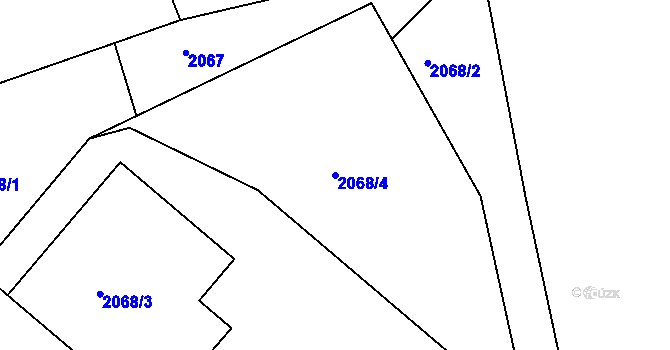 Parcela st. 2068/4 v KÚ Sokolov, Katastrální mapa