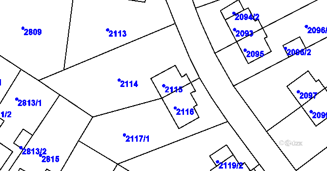 Parcela st. 2115 v KÚ Sokolov, Katastrální mapa
