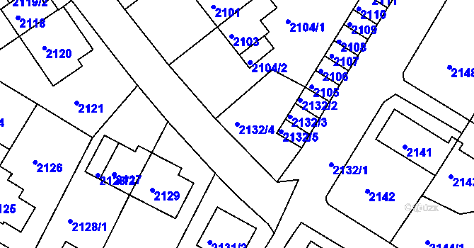 Parcela st. 2132/4 v KÚ Sokolov, Katastrální mapa