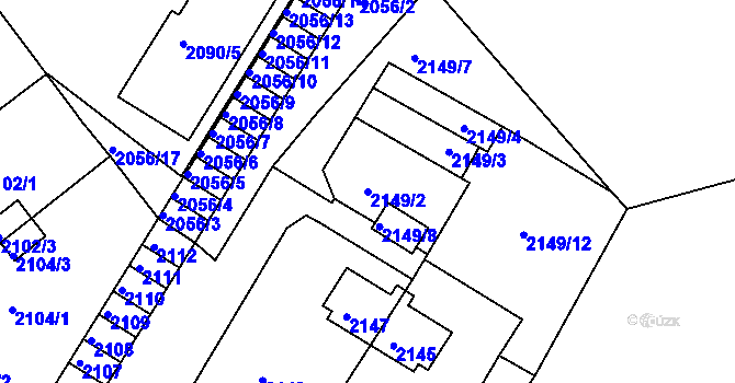 Parcela st. 2149/2 v KÚ Sokolov, Katastrální mapa