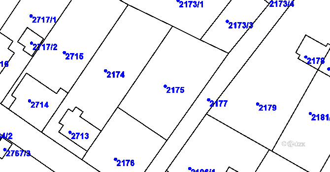 Parcela st. 2175 v KÚ Sokolov, Katastrální mapa