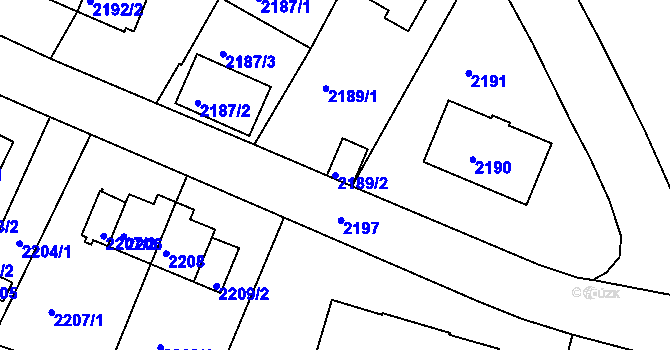 Parcela st. 2189/2 v KÚ Sokolov, Katastrální mapa