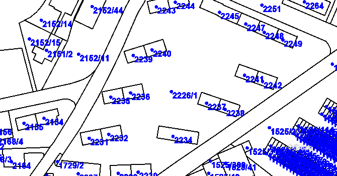 Parcela st. 2226 v KÚ Sokolov, Katastrální mapa