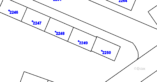 Parcela st. 2249 v KÚ Sokolov, Katastrální mapa