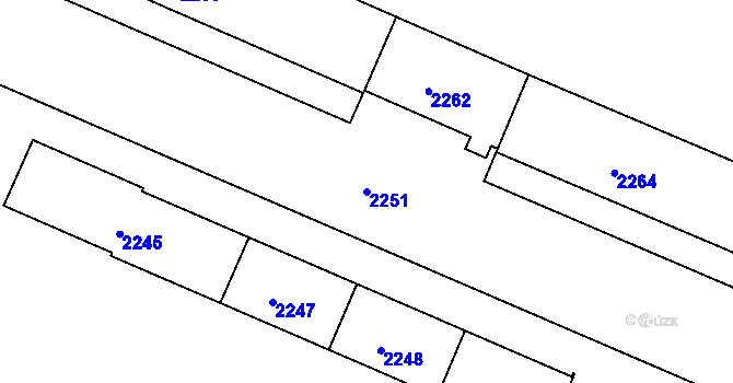 Parcela st. 2251 v KÚ Sokolov, Katastrální mapa