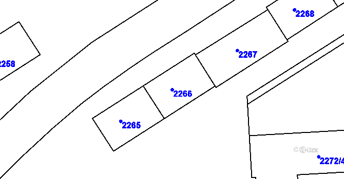 Parcela st. 2266 v KÚ Sokolov, Katastrální mapa