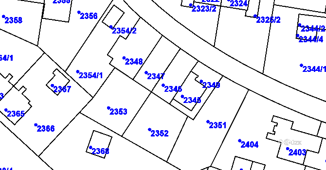 Parcela st. 2346 v KÚ Sokolov, Katastrální mapa