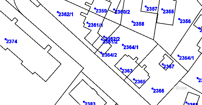 Parcela st. 2364/2 v KÚ Sokolov, Katastrální mapa