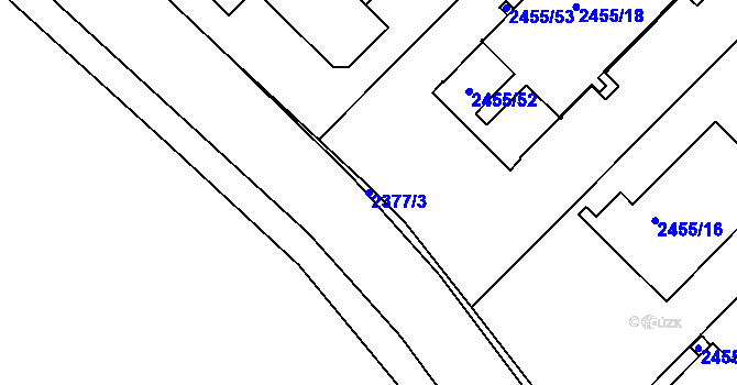 Parcela st. 2377/3 v KÚ Sokolov, Katastrální mapa