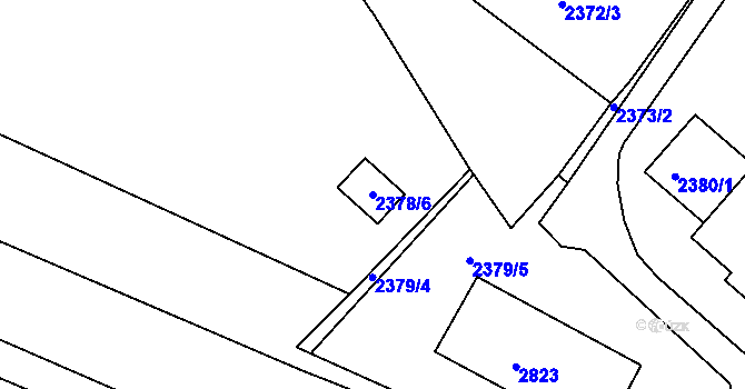 Parcela st. 2378/6 v KÚ Sokolov, Katastrální mapa