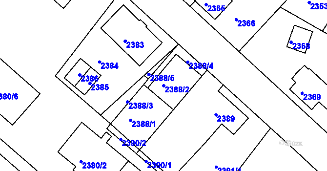 Parcela st. 2388/2 v KÚ Sokolov, Katastrální mapa