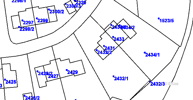 Parcela st. 2432/2 v KÚ Sokolov, Katastrální mapa