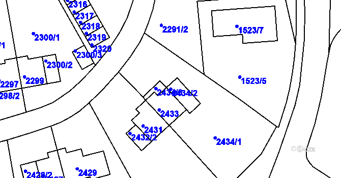 Parcela st. 2434/2 v KÚ Sokolov, Katastrální mapa