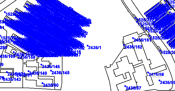 Parcela st. 2436/1 v KÚ Sokolov, Katastrální mapa