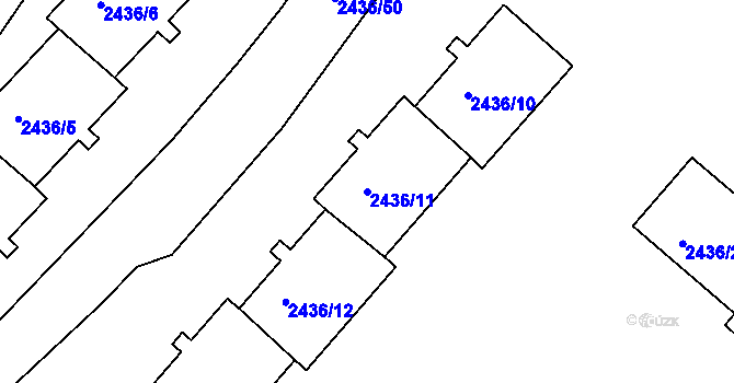 Parcela st. 2436/11 v KÚ Sokolov, Katastrální mapa