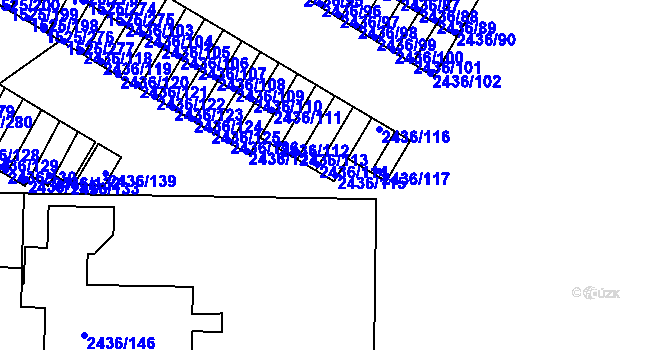 Parcela st. 2436/115 v KÚ Sokolov, Katastrální mapa