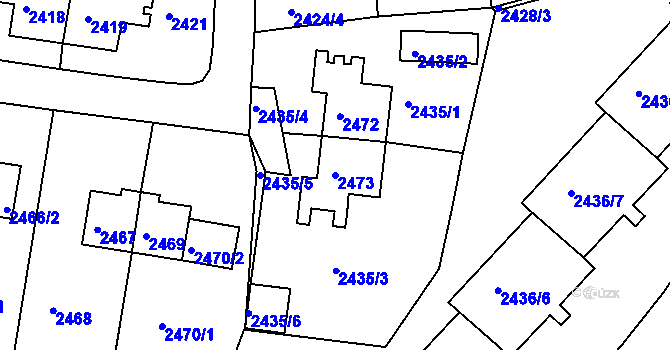 Parcela st. 2473 v KÚ Sokolov, Katastrální mapa