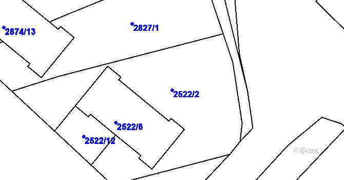 Parcela st. 2522/2 v KÚ Sokolov, Katastrální mapa