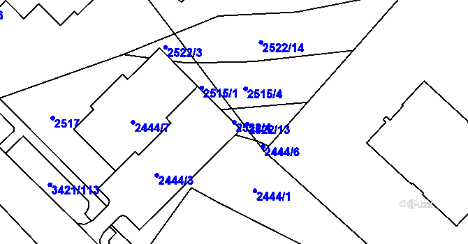 Parcela st. 2522/4 v KÚ Sokolov, Katastrální mapa