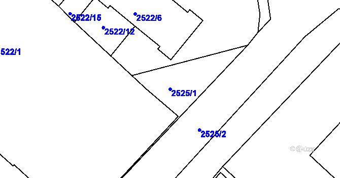Parcela st. 2525/1 v KÚ Sokolov, Katastrální mapa