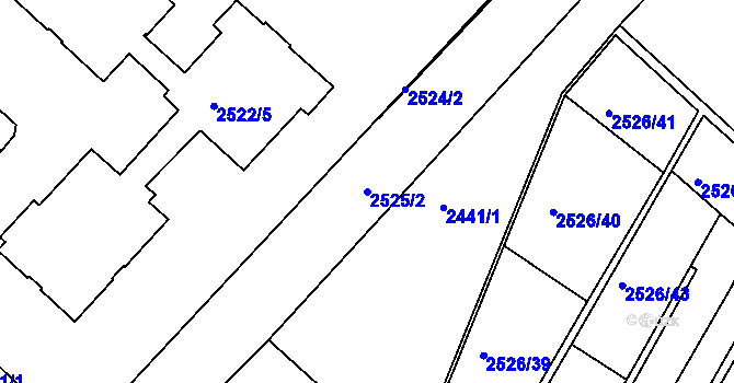 Parcela st. 2525/2 v KÚ Sokolov, Katastrální mapa
