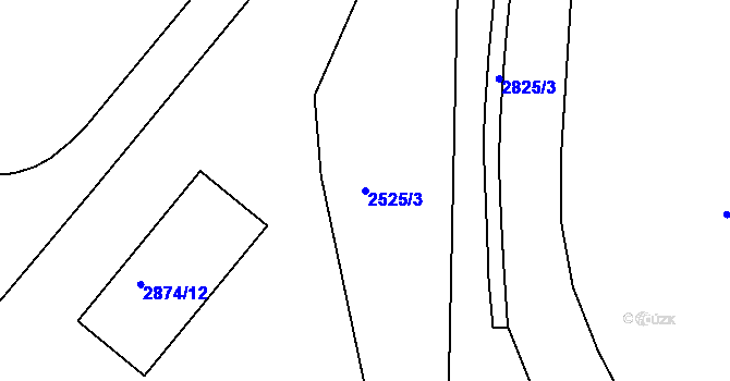 Parcela st. 2525/3 v KÚ Sokolov, Katastrální mapa