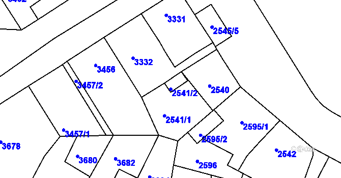 Parcela st. 2541/2 v KÚ Sokolov, Katastrální mapa