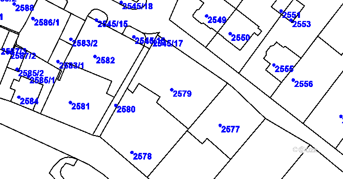 Parcela st. 2579 v KÚ Sokolov, Katastrální mapa