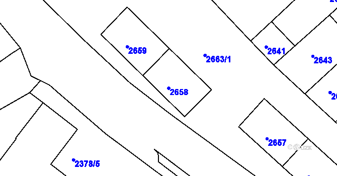 Parcela st. 2658 v KÚ Sokolov, Katastrální mapa