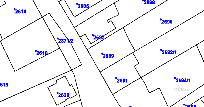 Parcela st. 2689 v KÚ Sokolov, Katastrální mapa