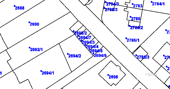 Parcela st. 2694/4 v KÚ Sokolov, Katastrální mapa