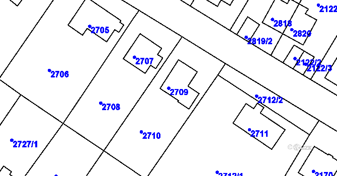 Parcela st. 2709 v KÚ Sokolov, Katastrální mapa