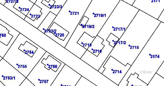 Parcela st. 2718 v KÚ Sokolov, Katastrální mapa