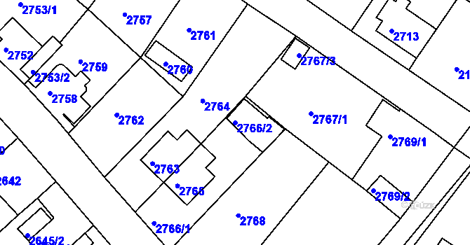 Parcela st. 2766/2 v KÚ Sokolov, Katastrální mapa