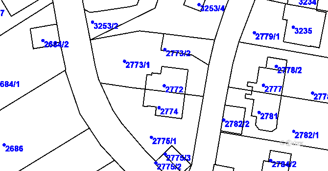 Parcela st. 2772 v KÚ Sokolov, Katastrální mapa