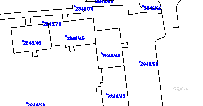 Parcela st. 2846/44 v KÚ Sokolov, Katastrální mapa