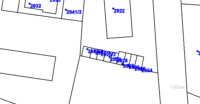 Parcela st. 2923/2 v KÚ Sokolov, Katastrální mapa