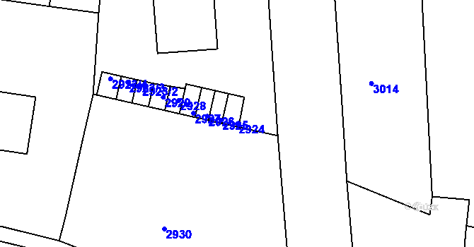Parcela st. 2924 v KÚ Sokolov, Katastrální mapa