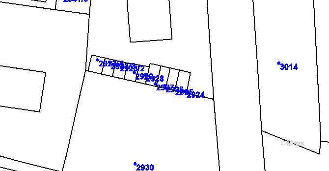 Parcela st. 2926 v KÚ Sokolov, Katastrální mapa