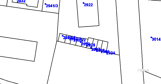 Parcela st. 2929 v KÚ Sokolov, Katastrální mapa